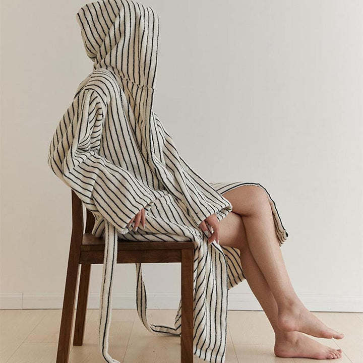 Cotton Stripes Bathrobe - 2 Colors