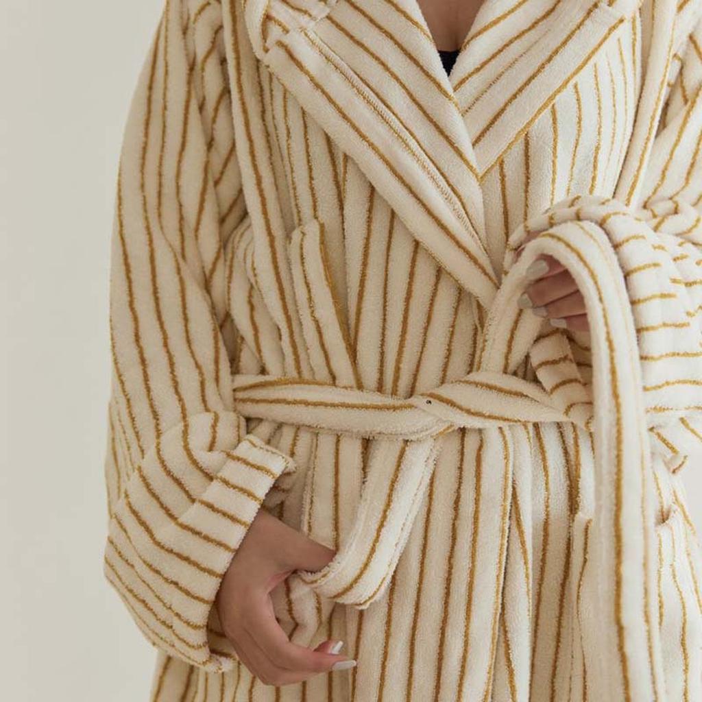Cotton Stripes Bathrobe - 2 Colors