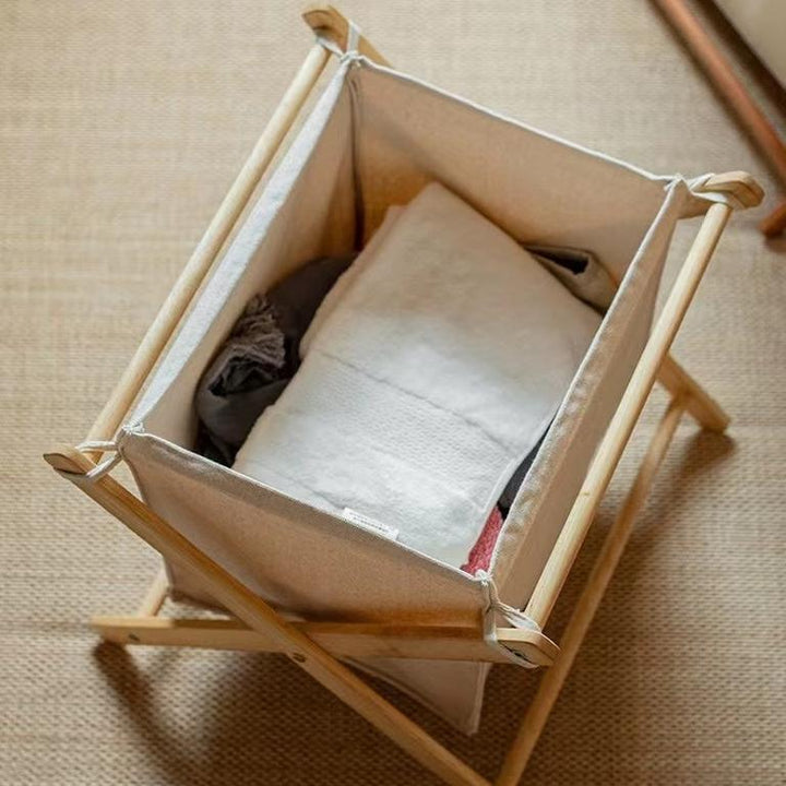Foldable Cotton Canvas Household Laundry Hamper