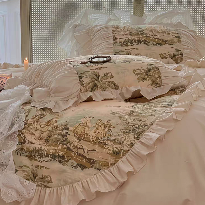 French Vintage Painting Duvet Cover