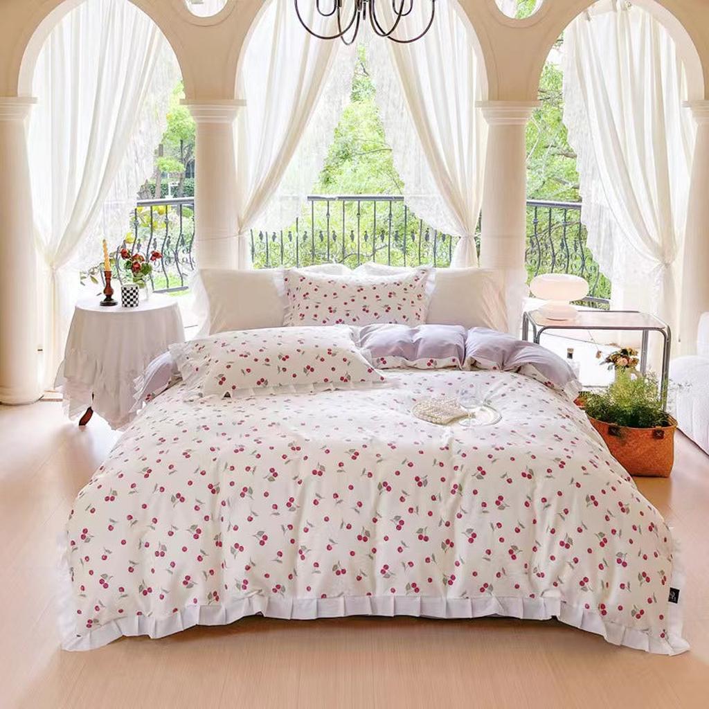 Fruit Ruched Bedding Set - Grape