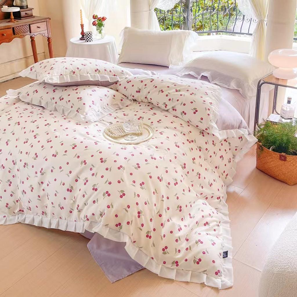 Fruit Ruched Bedding Set - Grape