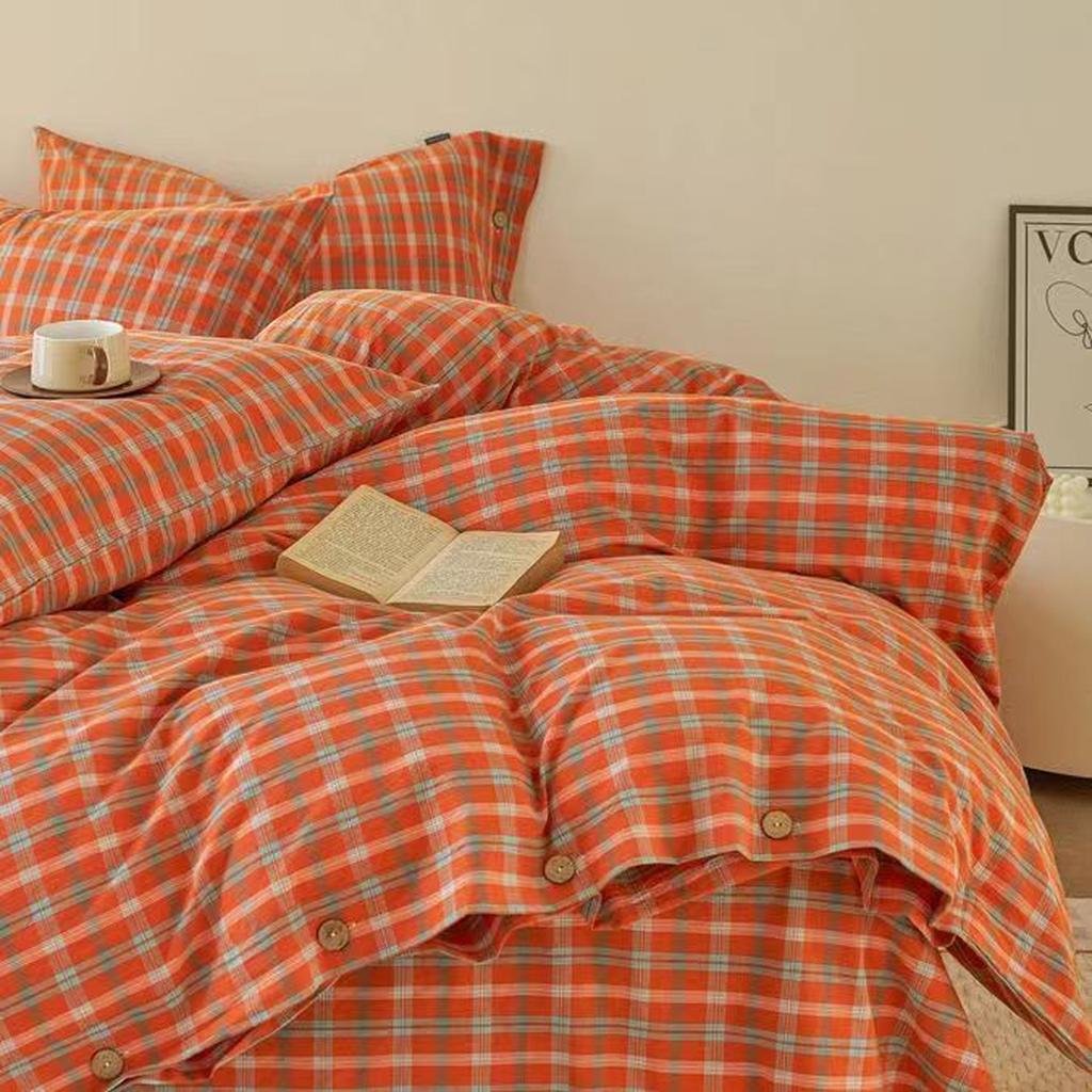 Gingham Bedding Set - Grey