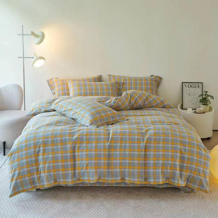 Gingham Bedding Set - Grey