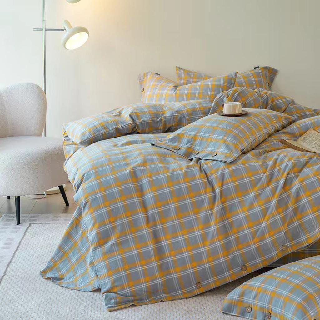 Gingham Bedding Set - Grey