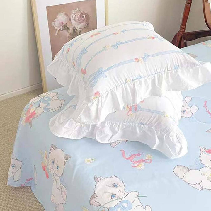 Girly Ruffle Throw Pillow Cover