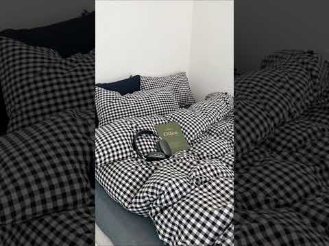 Black Gingham Duvet Cover Set.