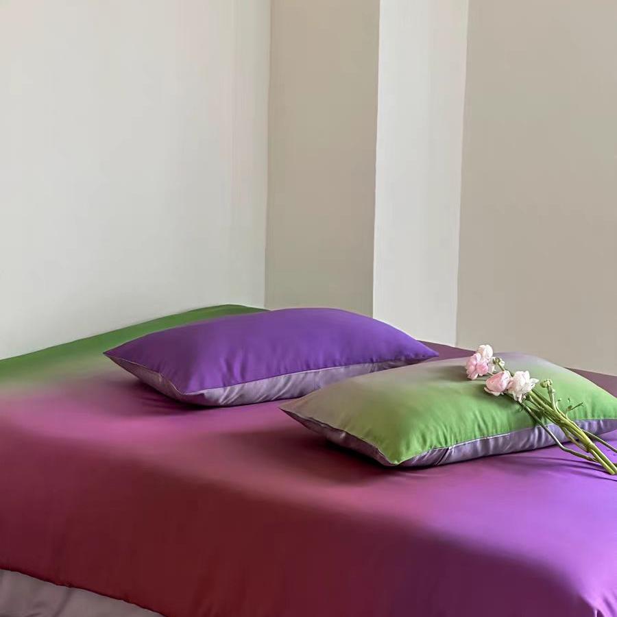 Luxury Ombre Aurora Duvet Cover - Green