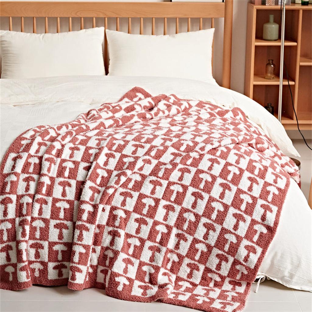 Mushroom Throw Blanket (Yellow- green)