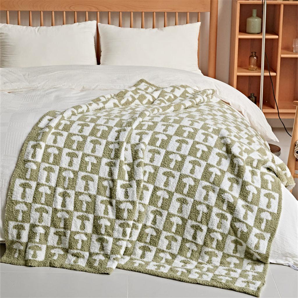 Mushroom Throw Blanket (Yellow- green)