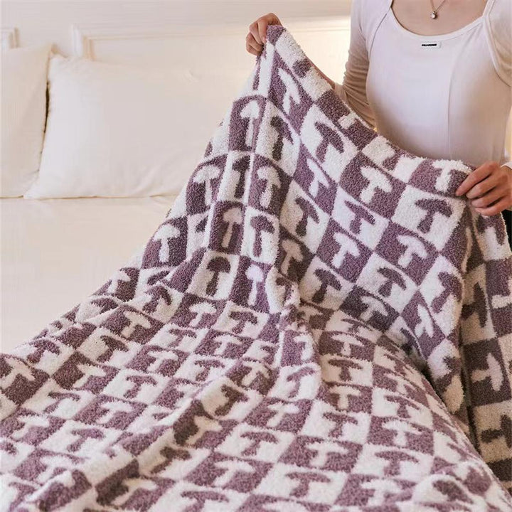 Mushroom Throw Blanket (Yellow- green)