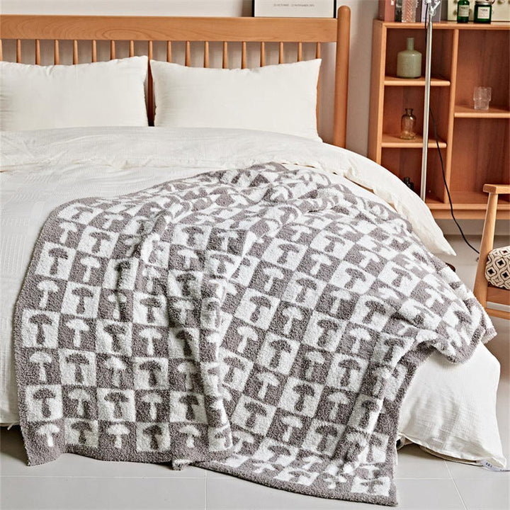Mushroom Throw Blanket (Yellow- green)