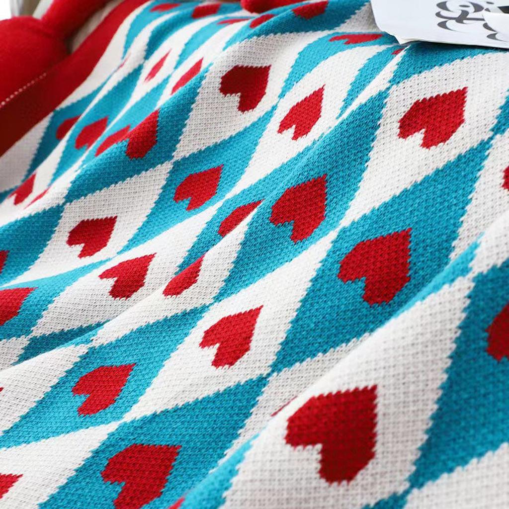 Red Heart Knitted Blanket