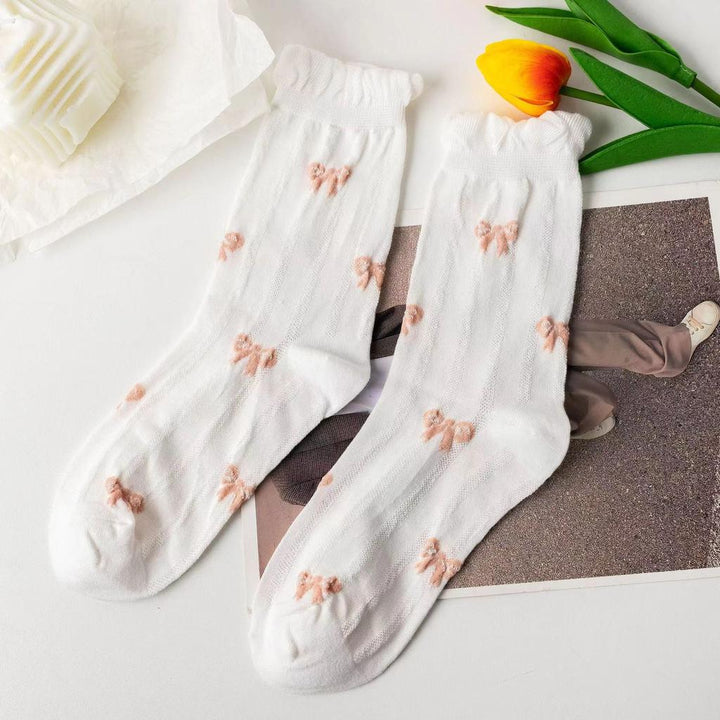 Ruffle Pink Bow Socks 5-pack