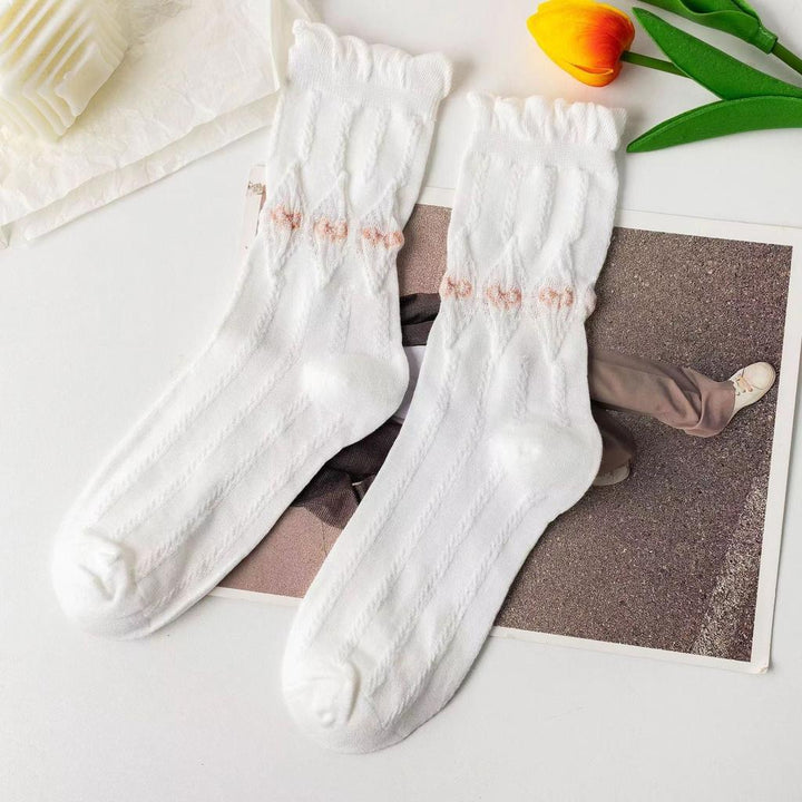 Ruffle Pink Bow Socks 5-pack