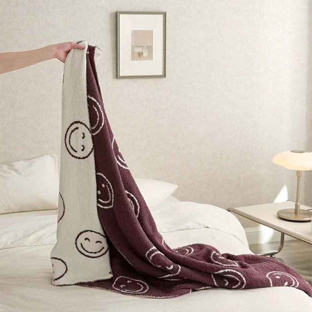 Smiley Face Blanket - Purple