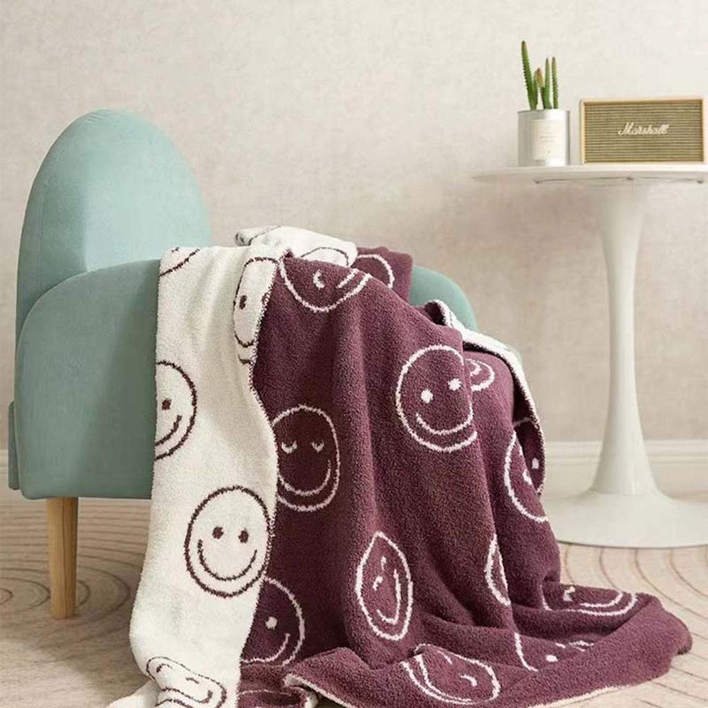 Smiley Face Blanket - Purple
