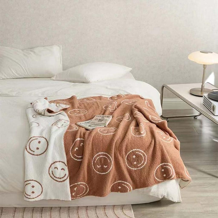 Smiley Face Blanket - Purple
