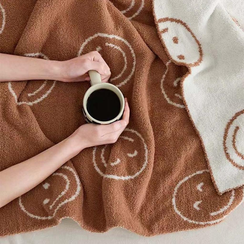 Smiley Face Blanket - Purple