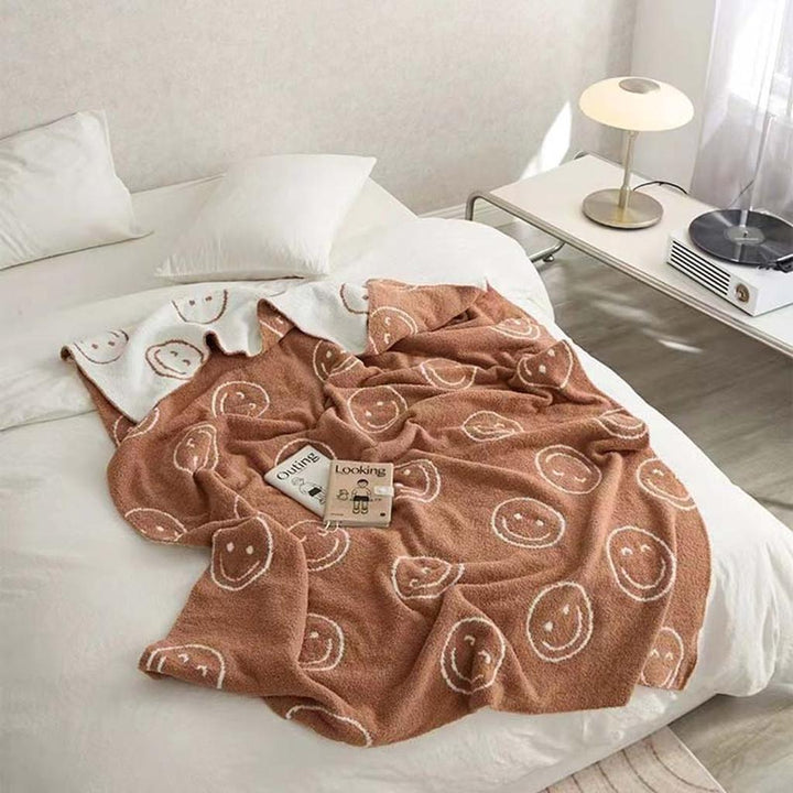 Smiley Face Blanket - Purple