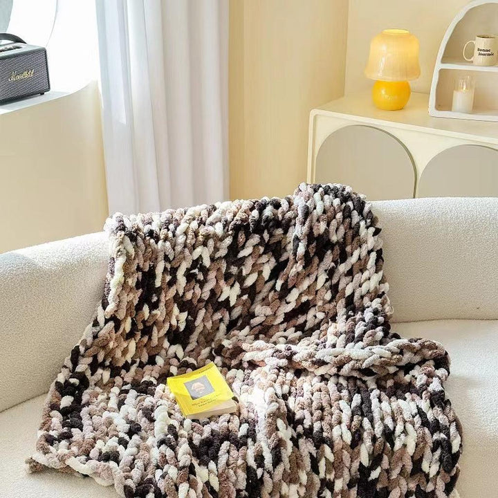 Tie-dyed Chunky Knitted Blanket