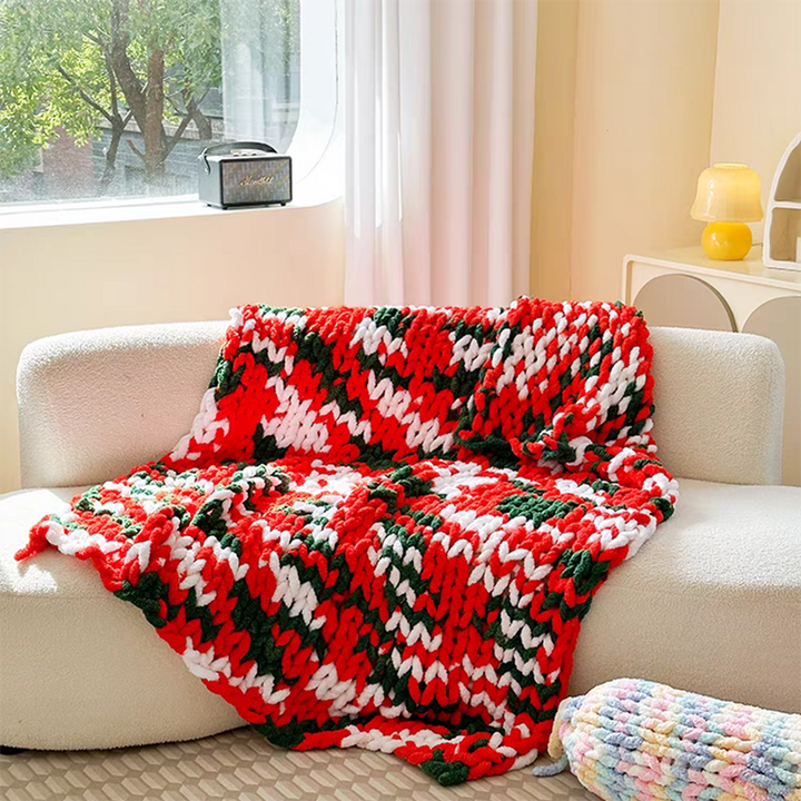 Tie-dyed Chunky Knitted Blanket