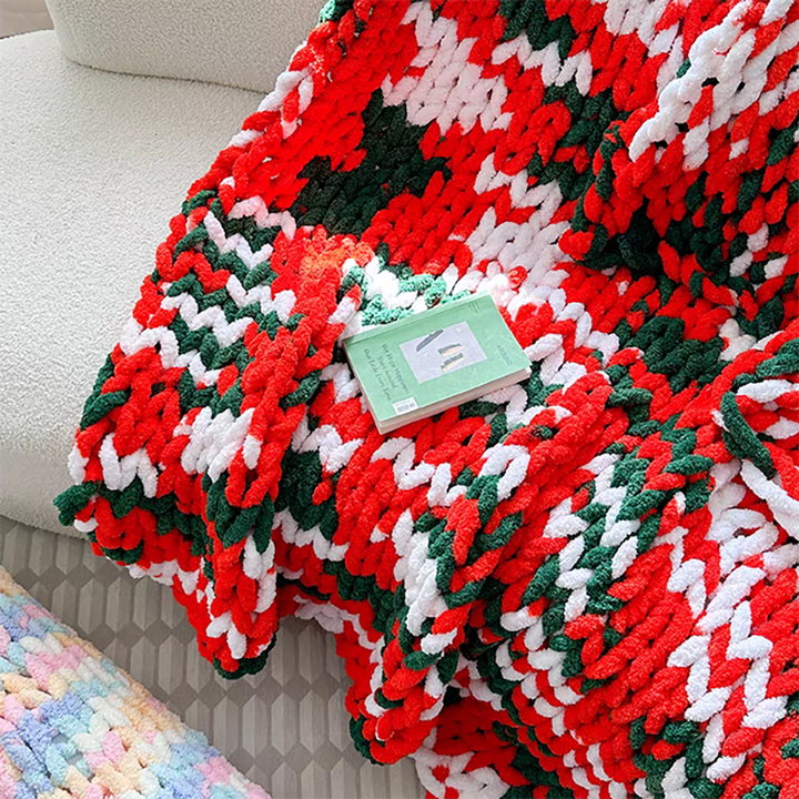 Tie-dyed Chunky Knitted Blanket