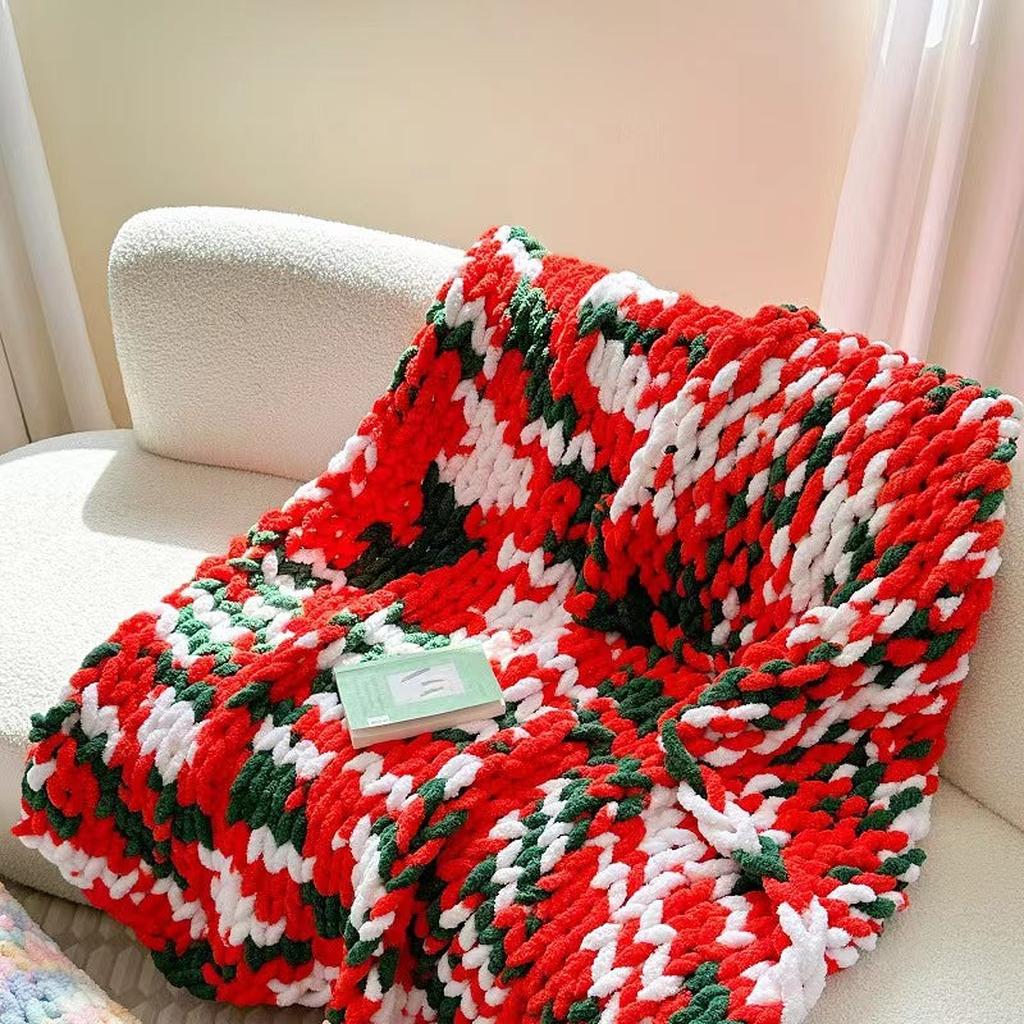 Tie-dyed Chunky Knitted Blanket