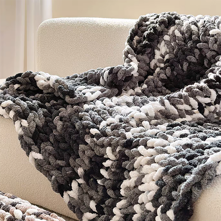 Tie-dyed Chunky Knitted Blanket
