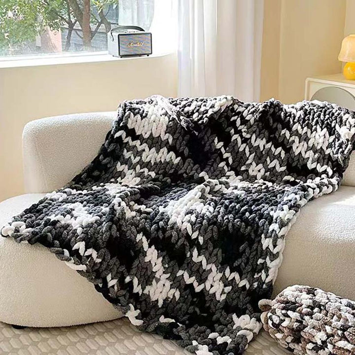 Tie-dyed Chunky Knitted Blanket
