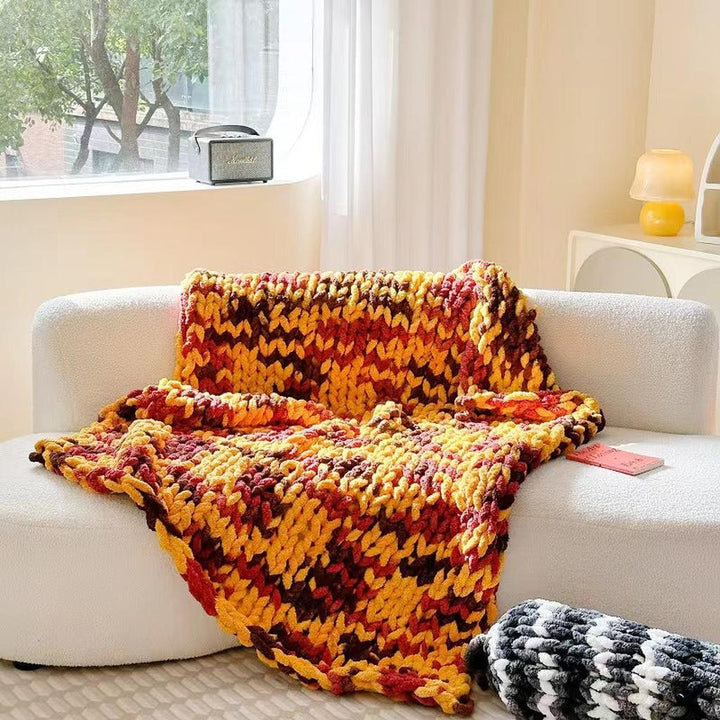 Tie-dyed Chunky Knitted Blanket