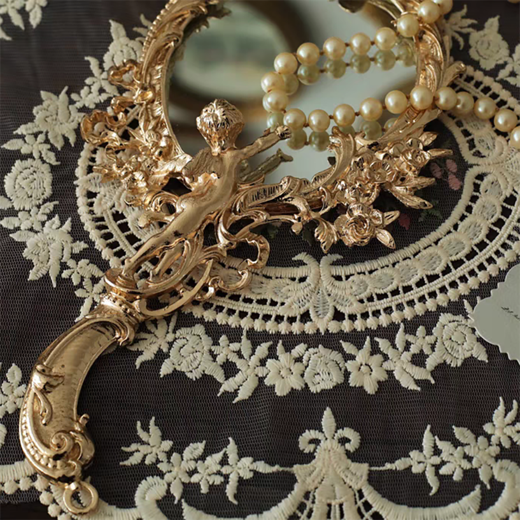 Vintage Handheld Makeup Mirror