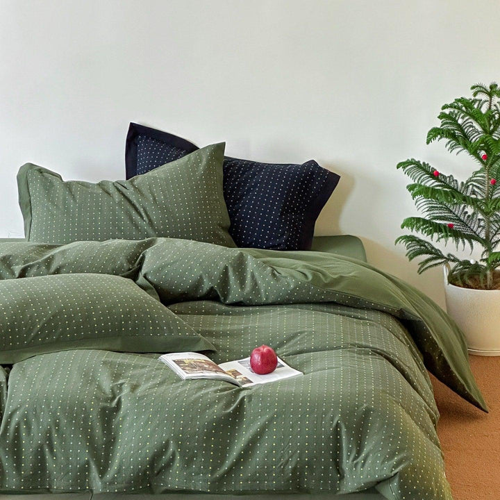 Moss Whisper Square Jacquard Duvet Cover