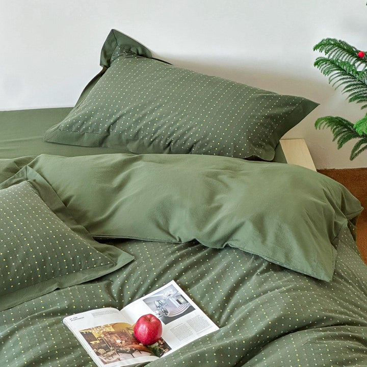 Moss Whisper Square Jacquard Duvet Cover