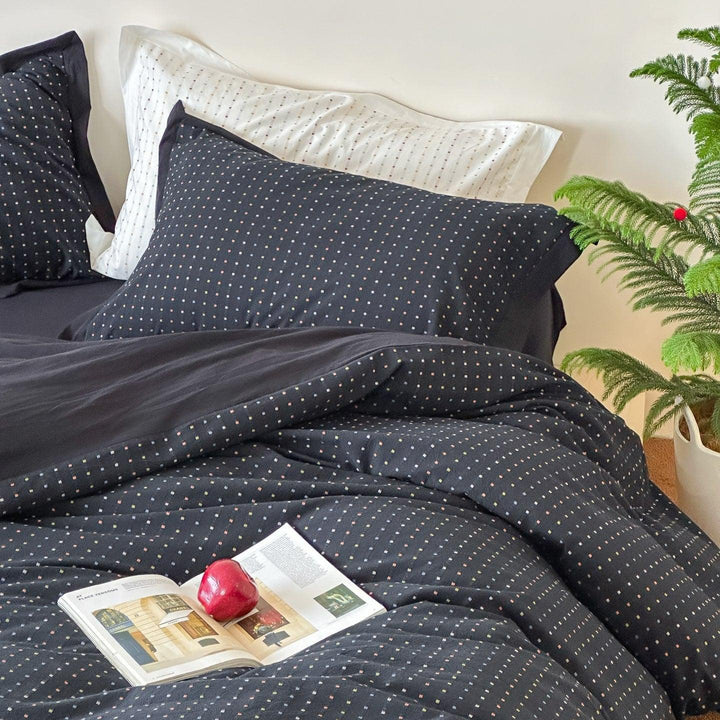 Midnight Whisper Square Jacquard Duvet Cover