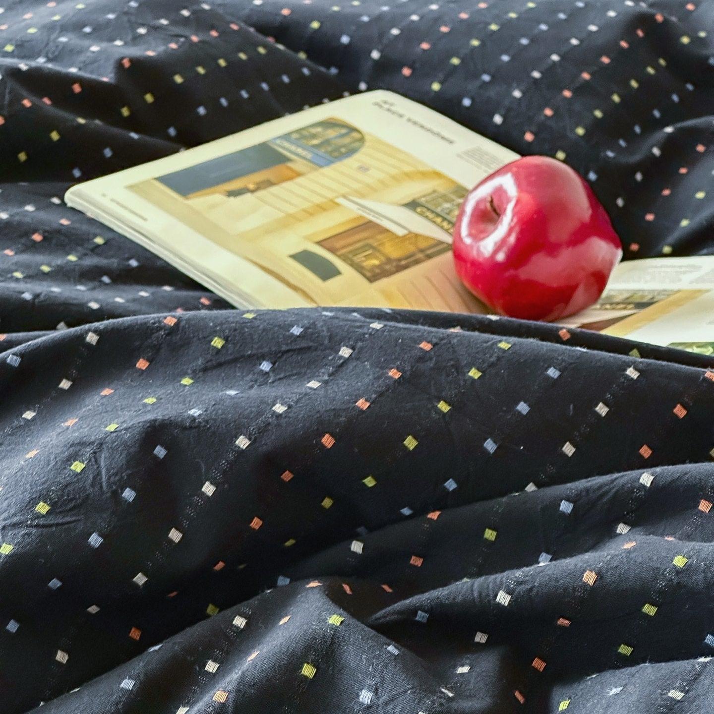 Midnight Whisper Square Jacquard Duvet Cover