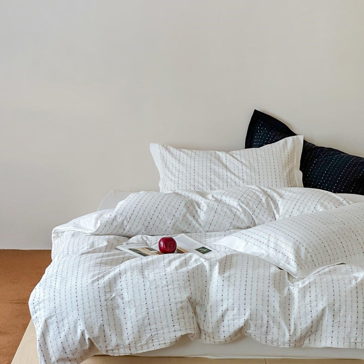 Snow Whisper Square Jacquard Duvet Cover