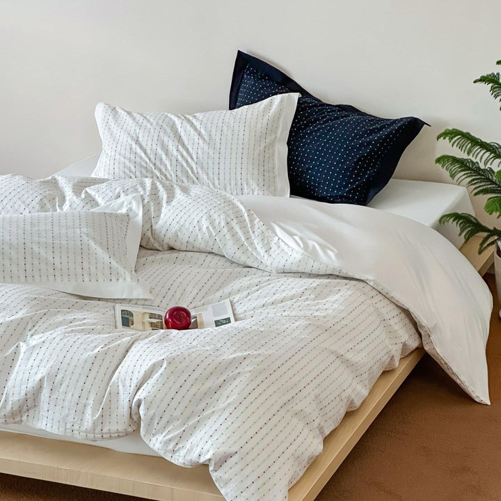 Snow Whisper Square Jacquard Duvet Cover