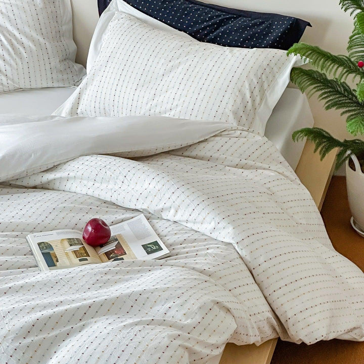 Snow Whisper Square Jacquard Duvet Cover