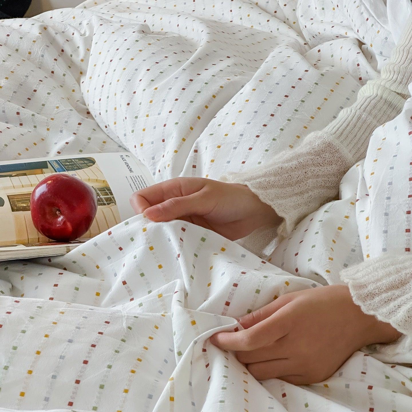 Snow Whisper Square Jacquard Duvet Cover