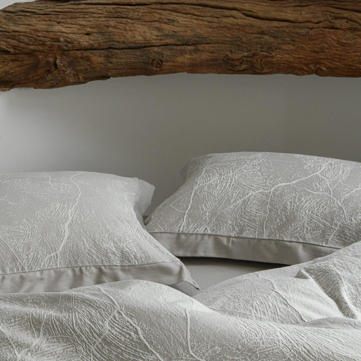 Glacier Vein Jacquard Cotton Bedding Set - Mist Grey